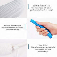 Load image into Gallery viewer, MagiDeal Vinyl Quote Me Long Anti-Slip Curve Handled Bath Body Brush, Easy Reach for Seniors, Suitable for Elderly/Pregnant Aid Bathing & Shower, Blue, 15.35"