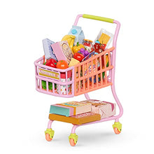 Load image into Gallery viewer, Glitter Girls Dolls – Shopping Cart Playset – Pink & Purple Rolling Grocery Cart – Play Food Pizza, Ice Cream, and Fruit – 14” Doll Accessories – Toys for Kids Ages 3 and Up