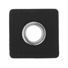 Load image into Gallery viewer, AMLESO 20 Sew on Clothing Patches PU Leather Badges Metal Eyelets Grommets Patch for Purse Bag Craft - Black Square