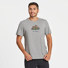 Load image into Gallery viewer, Life is good Men's Standard Vintage Crusher Graphic T-Shirt Mountains, Heather Gray, XX-Large