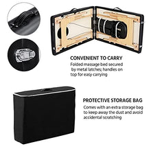 Load image into Gallery viewer, Yaheetech Spa Bed Portable Lash Bed Massage Bed Foldable Spa Tables Adjustable 2 Fold with Non-Woven Bag, Black