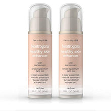 Load image into Gallery viewer, Neutrogena Healthy Skin Enhancer Sheer Face Tint with Retinol & Broad Spectrum SPF 20 Sunscreen for Younger Looking Skin, 3-in-1 Daily Enhancer, Non-Comedogenic, Fair to Light 20, 1 fl. oz (Pack of 2)