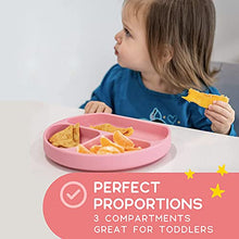 Load image into Gallery viewer, JULIAIRE Suction Plates for Baby - Toddler Plates - Suction Plates for Toddlers - Plates Divided Into 3-Portions - Baby Plates Microwave Dishwasher Safe