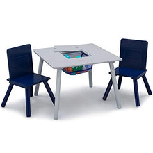Load image into Gallery viewer, Delta Children Kids Table and Chair Set with Storage (2 Chairs Included) - Ideal for Arts & Crafts, Snack Time, Homeschooling, Homework & More, Grey/Blue