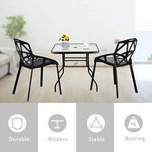 Load image into Gallery viewer, Tangkula Patio Table Outdoor Garden Balcony Poolside Lawn Glass Top Steel Frame All Weather Dining Bistro Table (Square Black 32")