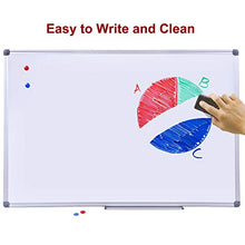 Load image into Gallery viewer, 48 x 36 Inch Large Magnetic Dry Erase Board with Pen Tray| Wall-Mounted Aluminum Portable Message Presentation White Board for Kids, Students & Teachers