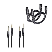 Load image into Gallery viewer, Cable Matters 2-Pack Premium XLR to XLR Microphone Cable 3 Feet & 1/4 Inch TS to TS Electric Guitar Cable