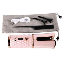 Load image into Gallery viewer, Wireless Automatic Curling Iron, Ceramic Charging Curling Iron with LED Temperature Display, Portable Travel Curling Iron, Long-Lasting Styling, Curly Hair Care Artifact.(Rosegold)