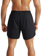 Load image into Gallery viewer, Neleus Men's 2 in 1 Running Shorts with Liner,Dry Fit Workout Shorts with Pockets,6070,2 Pack,Black/Red,3XL