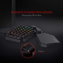Load image into Gallery viewer, Redragon K585 DITI One-Handed RGB Mechanical Gaming Keyboard, Type-C Professional Gaming Keypad with 7 Onboard Macro Keys, Detachable Wrist Rest, 42 Keys (Black-Blue Switch)