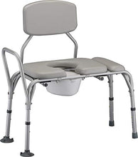 Load image into Gallery viewer, NOVA Padded Tub Transfer Bench for Bath or Shower with Commode Opening, Seat & Backrest Removable & Reversible, Comes with Commode Bucket & Lid