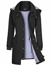 Load image into Gallery viewer, Women Rain Jackets Hooded Lightweight Raincoat Outdoor Waterproof Windbreaker Black M