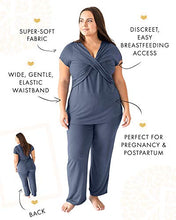 Load image into Gallery viewer, Kindred Bravely Davy Ultra Soft Maternity & Nursing Pajamas Sleepwear Set (Slate Blue, Medium)