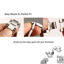 Load image into Gallery viewer, Secbolt Carved Flower Bling Bands Compatible with Apple Watch Band 38mm 40mm 41mm iWatch Series 7/6/5/4/3/2/1/SE, Stainless Steel Dressy Jewelry Diamond Bracelet Bangle Wristband Women, Silver