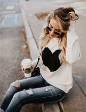 Load image into Gallery viewer, shermie Crew Neck Knitted Sweaters for Women Long Sleeve Cute Multi Hearts Pullover Sweaters Grey Small