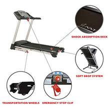 Load image into Gallery viewer, Sunny Health & Fitness SF-T7515 Smart Treadmill with Auto Incline, Speakers, Bluetooth, LCD and Pulse Monitor, Phone Function, 250 LB Max Weight