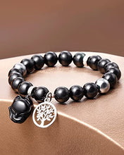 Load image into Gallery viewer, XHUUU Black Obsidian Stone Fox Tree of Life Bracelet for Women Animal Charm 10mm Beads for Bracelets Healing Crystals Gifts