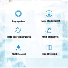 Load image into Gallery viewer, CWH&WEN 10 Inch Ring Light with Tripod Stand, Selfie Fill Lamp with 3 Cell Phone Holders, 3 Lighting Modes, Adjustable Brightness, for YouTube Video and Makeup