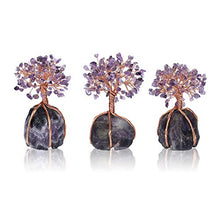 Load image into Gallery viewer, Top Plaza Chakra Healing Crystals Copper Money Tree Wrapped On Natural Amethyst Base Feng Shui Luck Figurine