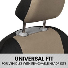 Load image into Gallery viewer, BDK PolyPro Car Seat Covers Full Set in Beige on Black – Front and Rear Split Bench Car Seat Cover, Easy to Install, Interior Covers for Auto Truck Van SUV