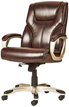 Load image into Gallery viewer, AmazonBasics High-Back, Leather Executive, Swivel, Adjustable Office Desk Chair with Casters, Brown