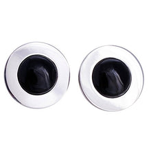 Load image into Gallery viewer, NOVICA Obsidian .925 Sterling Silver Button Earrings 'Forever'