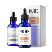 Load image into Gallery viewer, Pure Biology Premium Vitamin C Serum for Face with Hyaluronic Acid & Vitamin E, Brightening Antioxidant Serum for Face, Acne and Dark Spot Corrector, Skin Care for Men & Women (1 oz)