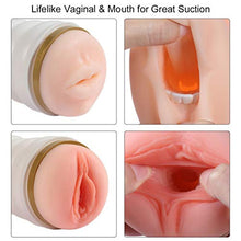 Load image into Gallery viewer, Double-Ended 3D Delûxe P'ôçkêt P'ûššy for Pleasure Male Mâštùrbätɔr Cup for Men Tight Hands Free Games Flešh LîghtŠex Tõy Pënispumps Easy to Use and Carry,Easy to Clean(White)