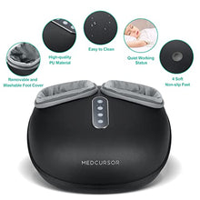 Load image into Gallery viewer, Medcursor Foot Massager Machine with Heat, Deep Kneading Massager, Delivers Relief for Tired Muscles and Plantar, Multi-Level Settings & Adjustable Intensity for Home or Office Use (Black)