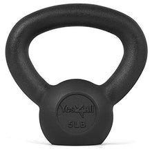 Load image into Gallery viewer, Yes4All Solid Cast Iron Kettlebell Weight – Great for Full Body Workout and Strength Training – Kettlebell 5 lbs (Black)