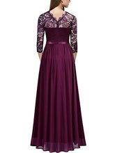 Load image into Gallery viewer, Miusol Women's Formal Floral Lace Wedding Bridesmaid Maxi Dress (Small, A-Magenta)