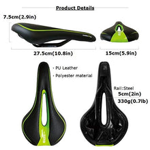 Load image into Gallery viewer, GORIX Bike Saddle Seat Comfortable Cushion with Rail Mountain Road Bicycle for Men and Women (GX-C19) (White×Celeste)