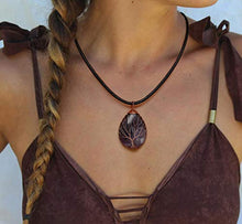 Load image into Gallery viewer, Tree of Life Teardrop Heart Amethyst Crystal Pendant Necklace Copper Wire Wrapped Gemstone Healing Chakra Necklace Choker Mothers Day Gifts 18"