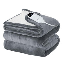 Load image into Gallery viewer, Bedsure Electric Blanket Full Size - Heated Blanket with 6 Heat Settings, Flannel Heating Blanket with 10 Time Settings, 8 hrs Timer Auto Shut Off (72x84 inches, Grey)