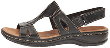 Load image into Gallery viewer, Clarks Women's Leisa Lakelyn Flat Sandal, Black Leather, 8 N US