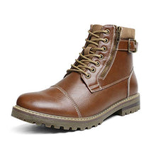 Load image into Gallery viewer, Bruno Marc Men's Engle-05 Brown Motorcycle Combat Oxford Boots Size 11 M US