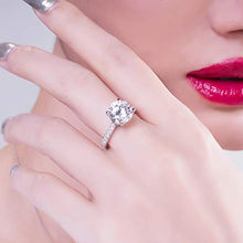 Load image into Gallery viewer, AINUOSHI 3 Carat Round Cut Cubic Zirconia Ring 925 Sterling Silver High Setting Women Wedding Engagement Rings(9.5)