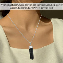 Load image into Gallery viewer, Nuummite Crystal Pencil Point Pendant Necklace with Adjustable Cord - Natural Healing Crystals and Stones for Men, Women and Kids
