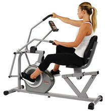 Load image into Gallery viewer, Sunny Health & Fitness Magnetic Recumbent Exercise Bike, 350lb High Weight Capacity, Cross Training, Arm Exercisers, Monitor, Pulse Rate Monitoring | SF-RB4708