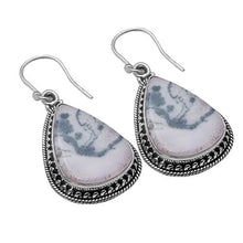 Load image into Gallery viewer, Silver Palace Natural Moss Agate Gemstone 925 Sterling Silver Drop Dangle Earring For Women & Girls
