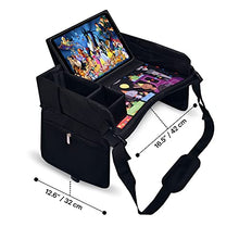 Load image into Gallery viewer, DMoose Kids Travel Tray Grey and Black | Bundle | Toddler Car Seat Lap Activity Tray with Padded Comfort Base
