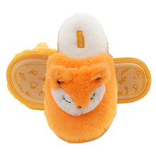 Load image into Gallery viewer, Millffy Winter New Plush Animal Head Unicorn Slippers Cute Plush Fox Indoor Home Slippers (5-6,Fox Head)