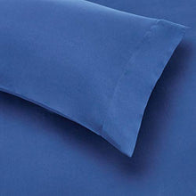 Load image into Gallery viewer, AmazonBasics 5-Piece Light-Weight Microfiber Bed-In-A-Bag Comforter Bedding Set - Twin or Twin XL, Blue Calvin Stripe