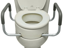 Load image into Gallery viewer, Essential Medical Supply Elevated Toilet Seat with Arms, Elongated, 19.5 x 14 x 3.5 Inch