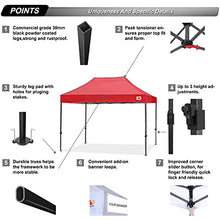 Load image into Gallery viewer, ABCCANOPY Heavy Duty Ez Pop up Canopy Tent with Sidewalls 10x15, Red