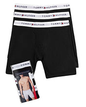 Load image into Gallery viewer, Tommy Hilfiger Men's 3-Pack Cotton Boxer Brief, Black, Small(28-30)
