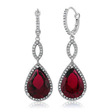 Load image into Gallery viewer, Gem Stone King 925 Sterling Silver Long Drop Dangle Elegant Wedding Bridal Chandelier Teardrop Earrings For Women (2 Inch Pear Shape 16X12MM, 20.00 Cttw)