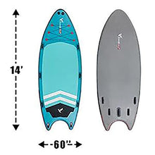 Load image into Gallery viewer, Freein 14' Inflatable Paddle Board | Large Multi Person Inflatable Stand Up SUP |6” Thick| Party Board and Bundle Accessory Pack | Stable Wide Stance | Up to 820 lbs
