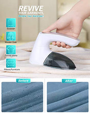Load image into Gallery viewer, Sweater Fabric Shaver Lint Remover - Upgraded Fabric Defuzzer Rechargeable Electric Lint Fuzz Pills Remover with Quandruple Protection & 2 Replaceable 6-Leaf Blades, Trimmer Effectively Faster by 50%