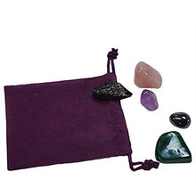 Load image into Gallery viewer, Karma Care LLC Empath Stone Bag - Rose Quartz, Amethyst, Black Tourmaline, Hematite, Malachite & Citrine Crystals